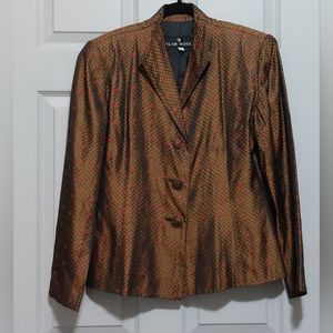 Vtg Pilar Rossi Bronze Blazer Size 12